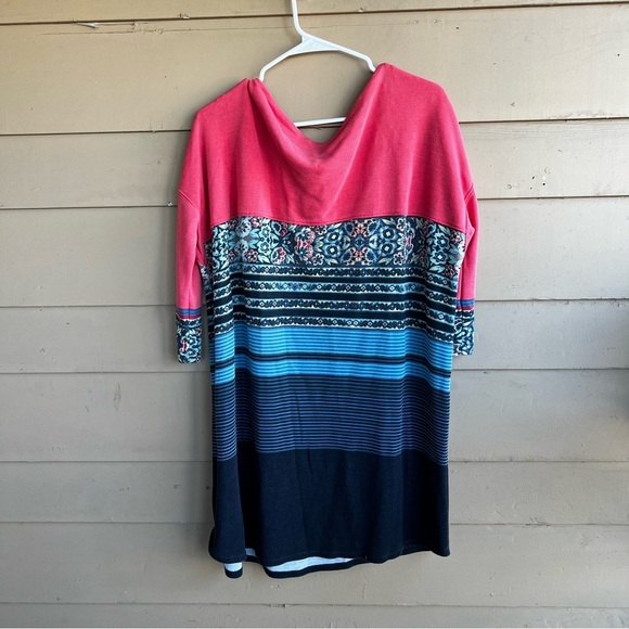 Free People Black Combo Steppin Out Printed Shirt Dress Tunic Size XS - Picture 5 of 5